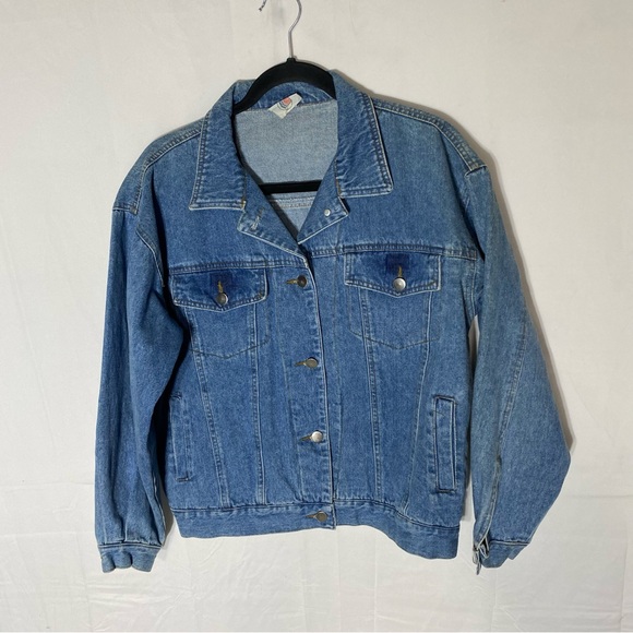 Vintage Newface Blue Denim Jean Jacket L - Picture 14 of 14